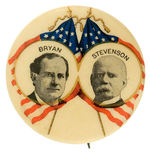 "BRYAN/STEVENSON" SUPERB CONDITION CROSSED FLAGS JUGATE BUTTON.