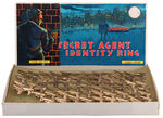 "SECRET AGENT IDENTITY RING - 007" NEAR FULL RING DISPLAY BOX.