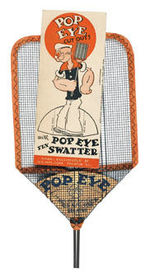 "POPEYE FLY SWATTER" WITH CUT-OUTS AND RETAILERS SALES SHEET.