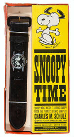 “SNOOPY TIME” BLACK VARIETY BOXED WATCH.