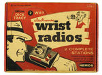 "OFFICIAL DICK TRACY 2 WAY ELECTRONIC WRIST RADIOS" BOXED REMCO SET.