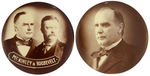 "McKINLEY & ROOSEVELT" JUGATE & McKINLEY SINGLE PICTURE BEAUTIFUL LARGE PAIR OF REAL PHOTO BUTTONS.