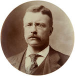 THEODORE ROOSEVELT LARGE 3.5" REAL PHOTO BUTTON CIRCA 1904.