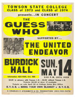 “THE GUESS WHO” 1974 TOWSON STATE COLLEGE CONCERT POSTER.