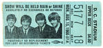 "THE BEATLES D.C. STADIUM" 1966 TICKET STUB.