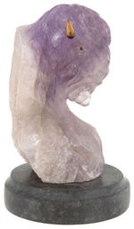 AMETHYST CARVED BISON STATUARY.