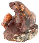 OREGON OPAL CARVED SEAL & SALMON STATUARY.