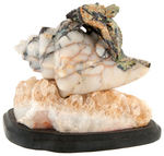 SERPENTINE CARVED SEA TURTLES & SHELL STATUARY.