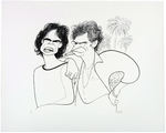 AL HIRSCHFELD SIGNED MICK JAGGER & KEITH RICHARDS LIMITED EDITION LITHOGRAPH.