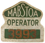 NEW YORK CITY PAIR OF TRANSPORTATION "OPERATOR" BADGES.