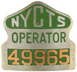 NEW YORK CITY PAIR OF TRANSPORTATION "OPERATOR" BADGES.