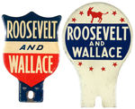 "ROOSEVELT AND WALLACE" PAIR OF 1940 LICENSE PLATES.