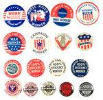 WAR WORKER THEME GROUP OF 17 WWII BUTTONS.