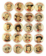 MOVIE STARS SET ISSUED BY QUAKER CEREALS IN 1948.