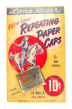 "LONE RIDER REPEATING PAPER CAPS" STORE DISPLAY.