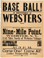 1900 "BASE BALL!" BARNSTORMING POSTER.