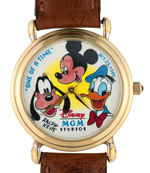 MICKEY MOUSE, DONALD DUCK & GOOFY "THREE CHARACTER LOGO" DISNEY MGM STUDIO WATCH LOT.