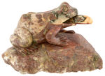 OREGON OPAL CARVED FROG & WORM STATUARY.