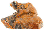 CRAZY LACE AGATE CARVED FROG STATUARY.