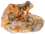 CRAZY LACE AGATE CARVED FROG STATUARY.