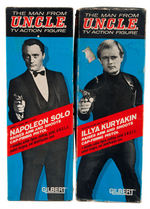 "THE MAN FROM U.N.C.L.E." NAPOLEON SOLO/ILLYA KURYAKIN GILBERT ACTION FIGURE PAIR.