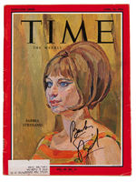 BARBRA STEISAND SIGNED "TIME" MAGAZINE.