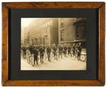 EARLY 1900 NEW YORK CITY BICYCLE POLICE FORCE FRAMED REAL PHOTO.