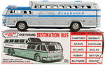 "GREYHOUND DESTINATION BUS" BOXED FRICTION TOY.