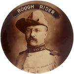 ROOSEVELT BIG IMPRESSIVE "ROUGH RIDER" REAL PHOTO BUTTON FOR 1900 CAMPAIGN.