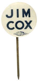 "JIM COX" SMALL NAME BUTTON HAKE #37.