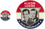 PAIR OF SCARCE "NIXON LODGE VOTE REPUBLICAN" JUGATES ISSUED ONLY IN PENNSYLVANIA.