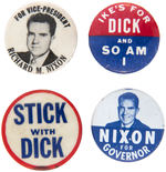 NIXON FOUR BUTTONS 1962 AND EARLIER.