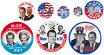 GROUP OF EIGHT NIXON BUTTONS HAKE #64 THRU #71.