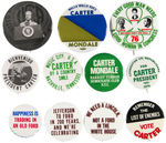 GROUP OF SEVEN JIMMY CARTER BUTTONS AND FOUR ANTI-FORD BUTTONS.