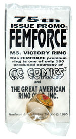 "FEMFORCE" PREMIUM RING SET WITH COMIC BOOKS.