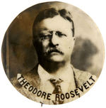 "THEODORE ROOSEVELT" RARE 1912 BULL MOOSE PROGRESSIVE PARTY REAL PHOTO BUTTON.