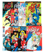 "FEMFORCE" BUTTONS, CARD SET, PROMOTIONAL MATERIAL.