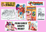 "FEMFORCE" BUTTONS, CARD SET, PROMOTIONAL MATERIAL.