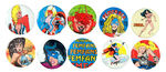 "FEMFORCE" BUTTONS, CARD SET, PROMOTIONAL MATERIAL.