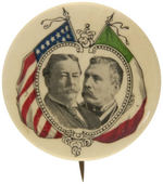 TAFT AND MEXICO'S PRESIDENT DIAZ HISTORIC 1909 MEETING BUTTON.