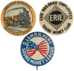 McKINLEY ENDORSED BY RAILROAD EMPLOYEES PAIR OF STUDS PLUS BUTTON.
