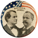 "BRYAN & SEWALL OUR CHOICE" RARE 1.25" LAPEL STUD.