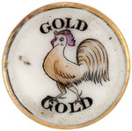 GOLD DEMOCRATS PORCELAIN LAPEL STUD BY O'HARA INSCRIBED "GOLD/GOLD."