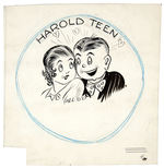 "HAROLD TEEN" PIN BACK BUTTON ORIGINAL ART BY CARL ED.