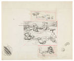 SNOW WHITE GRUMPY BED-BUILDING SEQUENCE ORIGINAL STORYBOARD ART.