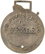 TEXAS AND MASSACHUSETTS PAIR OF FOBS PROMOTING LAND AND HOME SITES.