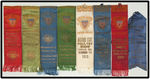 POULTRY SHOW SEVEN AWARD RIBBONS 1912-1917 PLUS "NATIONAL EGG LAYING CONTEST/FIRST PRIZE."