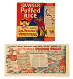 SGT. PRESTON/QUAKER CEREAL BOX BACKS COMPLETE SET/AD