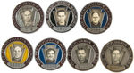 PENNSYLVANIA RAILROAD GROUP OF SEVEN EMPLOYEE BADGES WITH SERIAL NUMBERS.