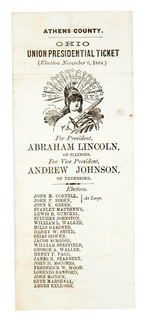 ABRAHAM LINCOLN 1864 OHIO PAPER TICKET.